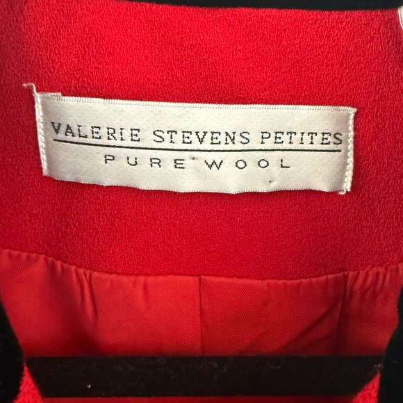 Vintage Valerie Stevens wool Red Blazer with Black Accents - Picture 3 of 4